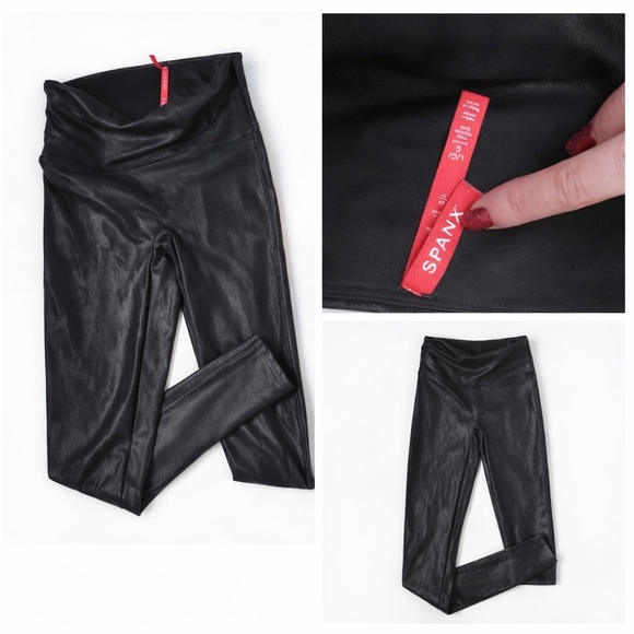 Spanx Faux Leather Leggings L - Picture 2 of 2